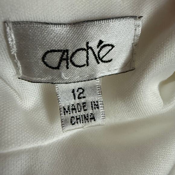 CACHE Maxi Greek Goddess Gown Beaded Belt Size 12 Open Back Zipper Closure - Picture 11 of 11